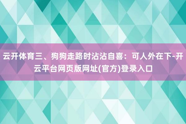 云开体育三、狗狗走路时沾沾自喜：可人外在下-开云平台网页版网址(官方)登录入口