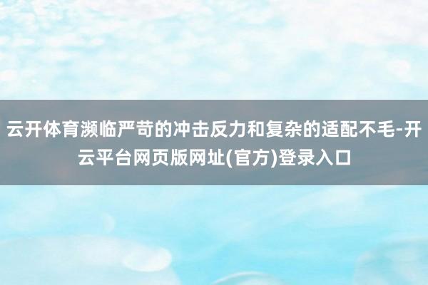 云开体育濒临严苛的冲击反力和复杂的适配不毛-开云平台网页版网址(官方)登录入口
