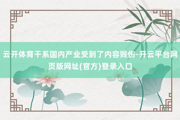 云开体育干系国内产业受到了内容毁伤-开云平台网页版网址(官方)登录入口